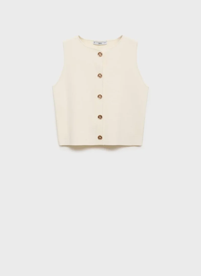 MANGO Fine-Knit With Buttons Waistcoat