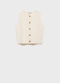 MANGO Fine-Knit With Buttons Waistcoat  - Image 5