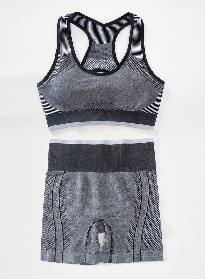 Dark Gray Sportswear Set with Bra & Panties  - Image 2