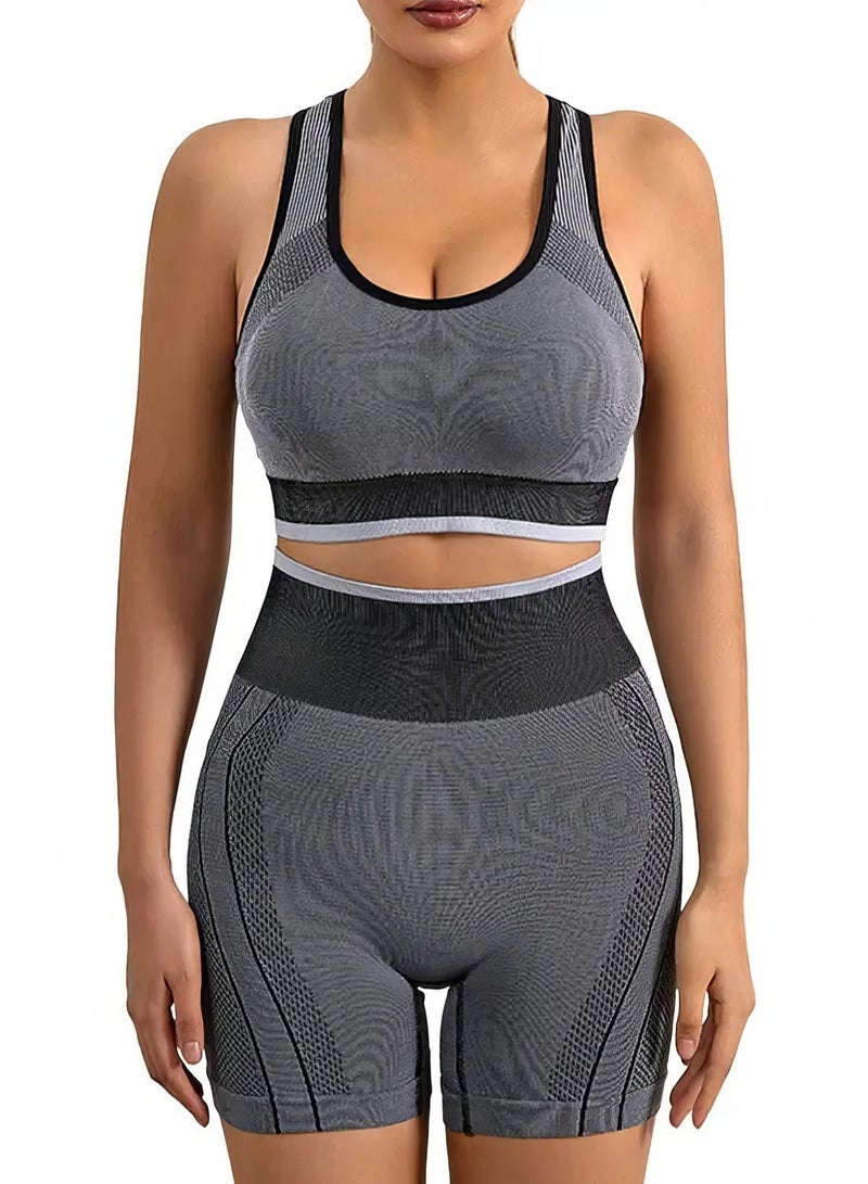 Dark Gray Sportswear Set with Bra & Panties  - Image 1
