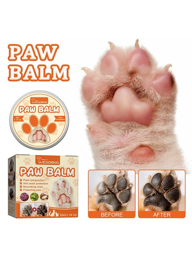YEGBONG Paw Balm - Dog Pet Paw Wax Moisturizer Paw Pad Lotion Protects And Heals Dry Cracked Damaged Paws Foot Pads For Cats Dogs, Repairs And Moisturizes Dry, Cracked And Damaged Paws 50g  - Image 2