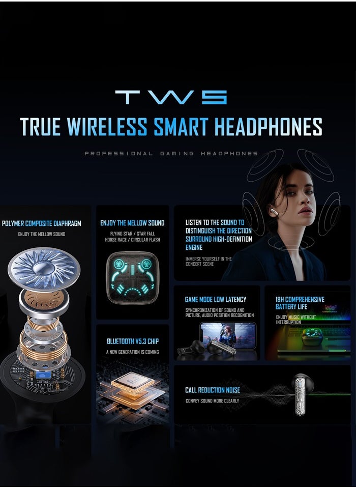 T1 TWS True Wireless Earbuds,10mm Drivers with Big Bass,Bluetooth 5.3,Waterproof Noise Cancelling Earphone,Black - pzsku/Z89083CAD62CC4F38106DZ/45/_/1712041615/e193e466-c112-4c6d-9fb4-0f790ebc7b92