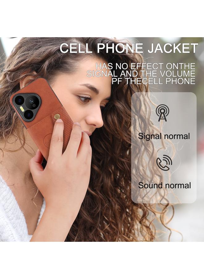 زبون جراب لهاتف Huawei Pura 70 مزود بفتحات بطاقات مزدوجة ومشبك مغناطيسي للهاتف - Image 4