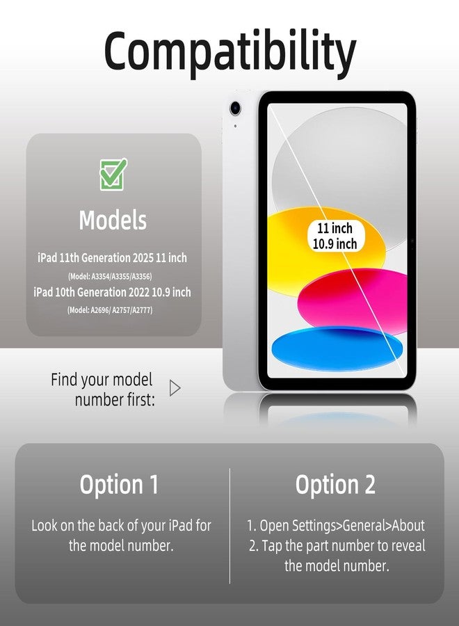 kenke جراب KenKe لجهاز iPad الجيل العاشر (10.9 بوصة 2022) / iPad (A16) الجيل الحادي عشر (11 بوصة 2025) مع حامل قلم، نحيف وخفيف الوزن، ثلاثي الطيات، قابل للفصل، غطاء خلفي شفاف من البولي كربونات وغطاء مقاوم للصدمات من مادة TPU، لون أزرق سماوي - Image 2