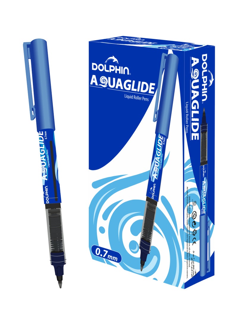 Dolphin Aqua Glide Rollerball Pen Blue Ink 0.7mm Ultra Smooth Writing