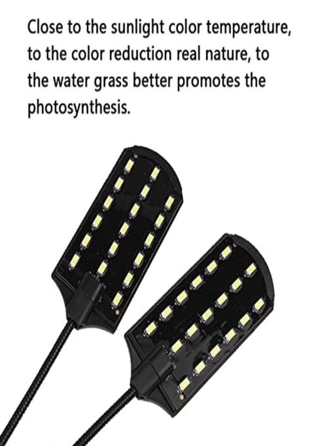 KSH STORE متجر KSH - X7AQUATIC نباتات أحواض السمك، مصباح LED أبيض مزدوج الرأس لنمو النباتات، مصباح إبداعي بمشبك 10 واط - حجم حوض السمك - 30-50 سم، مناسب لأحواض السمك من 2 إلى 4 أقدام (كبير X7) - Image 5