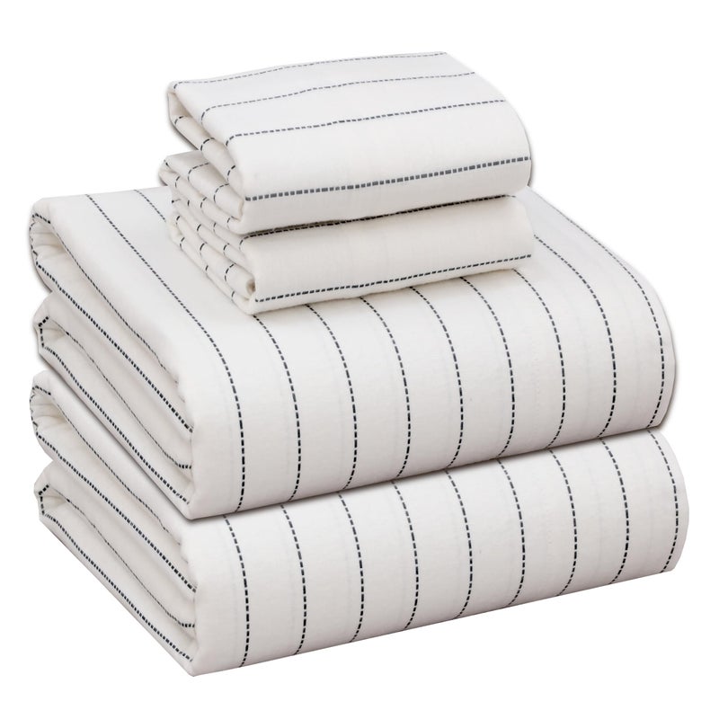 RUVANTI Flannel Sheets Full Size - 100% Cotton Double Brushed Bed Sheets Set, Deep Pockets 16 Inches, All Seasons Breathable & Extra Soft Full Sheets, Warm & Cozy, 4 Piece, Running Dots - Image 1