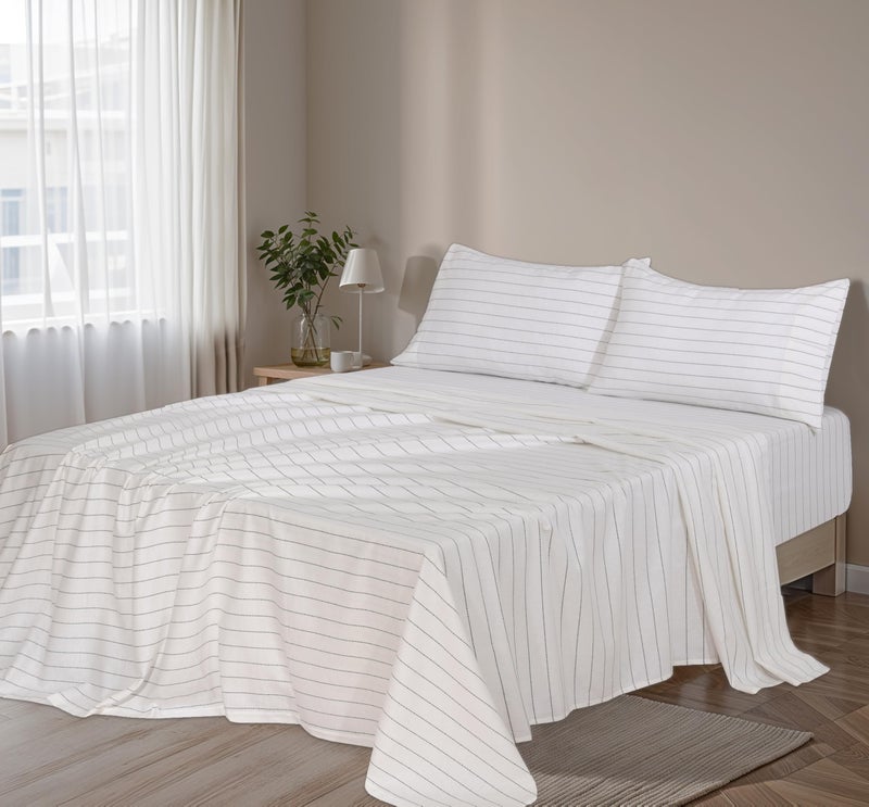 RUVANTI Flannel Sheets Full Size - 100% Cotton Double Brushed Bed Sheets Set, Deep Pockets 16 Inches, All Seasons Breathable & Extra Soft Full Sheets, Warm & Cozy, 4 Piece, Running Dots - Image 2