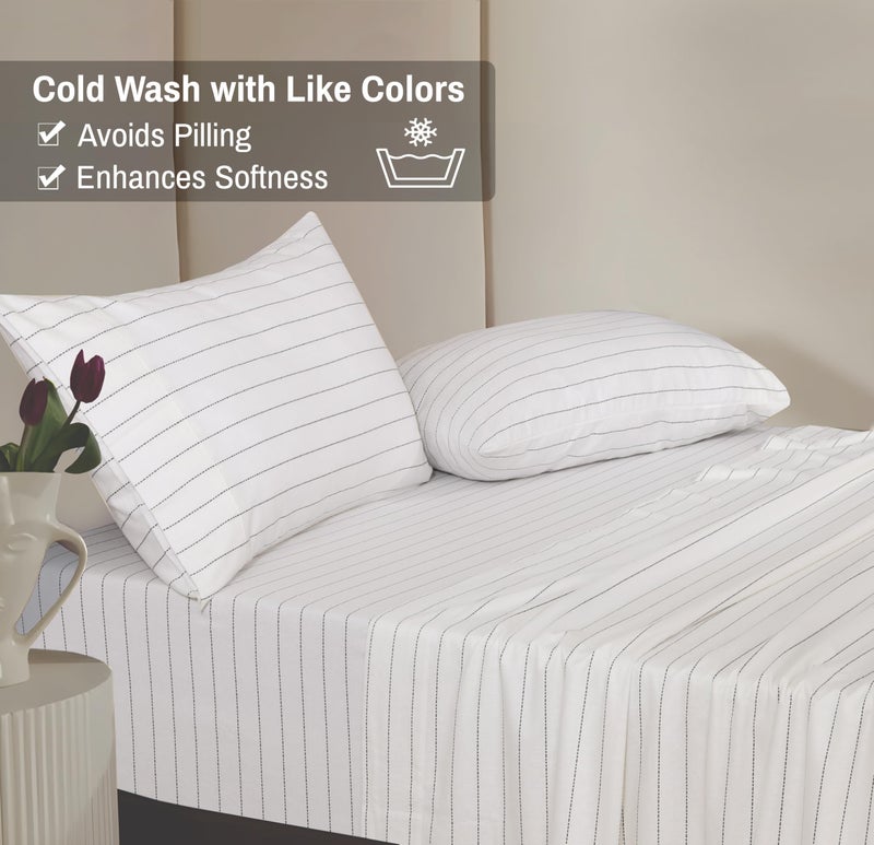 RUVANTI Flannel Sheets Full Size - 100% Cotton Double Brushed Bed Sheets Set, Deep Pockets 16 Inches, All Seasons Breathable & Extra Soft Full Sheets, Warm & Cozy, 4 Piece, Running Dots - Image 5