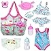 UNICORN ELEMENT 8 Pcs Baby Doll Clothes and Accessories Baby Feeding and Caring Set with Doll Diaper Bag Clothes Diapers Bottles Pacifier SwimsuitsBest Gift for Kids - Image 3