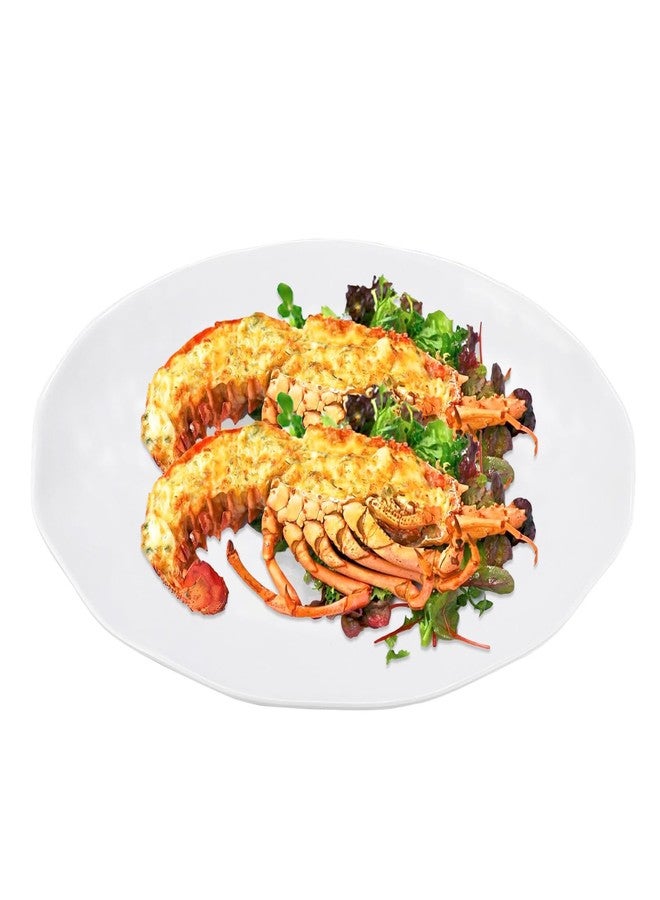 Yalin Oval Large Serving Platter, 16 Inch Melamine Serving Tray, Great for Restaurant, Steak, Salad and Everyday, Set of 2 White Dinner Plates - Image 4