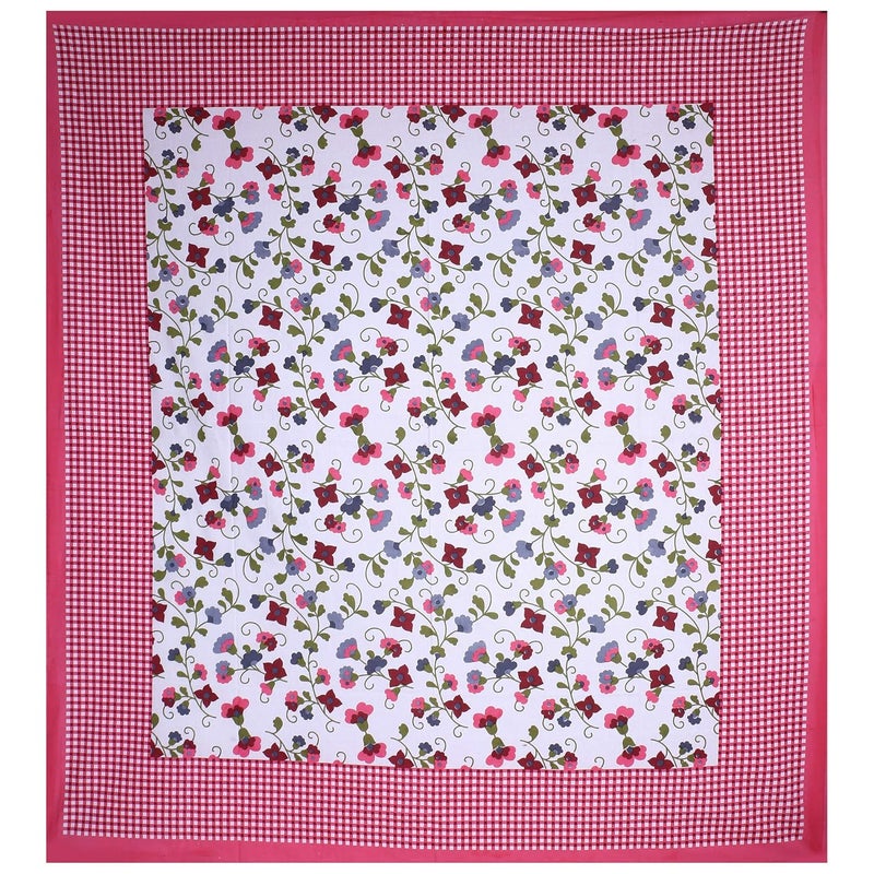 EarlyMart 006 Cotton Comfort 144 TC Rajasthani Jaipuri Traditional Floral Double Bedsheet with 2 Pillow Covers Multicolour King - Image 3