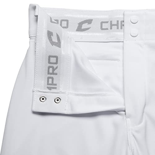 CHAMPRO Boys Open-Bottom Loose-Fit Baseball Pant with Adjustable Inseam and Reinforced Sliding Areas, White, Youth Large - Image 5