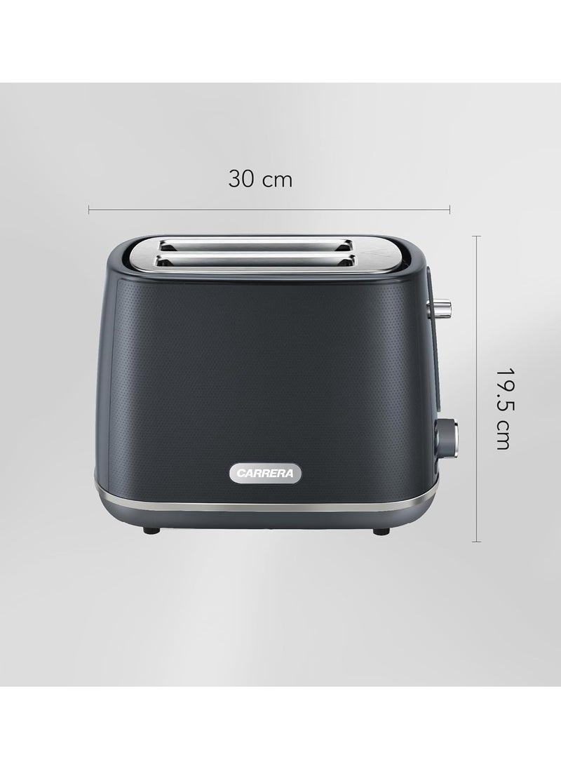 Carrera - Carrera 2-Slice Toaster CRR 563– 930W, Wide Slots for 120x120mm Bread, 7 Browning Settings, Reheat/Defrost/Stop Function, Removable Crumb Tray, Automatic Shut-Off - Image 1