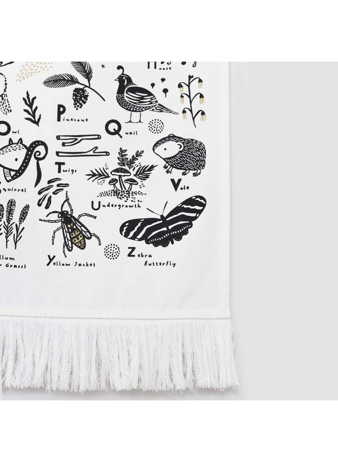 Wee Gallery Woodland Animal Alphabet Tapestry - Organic Cotton Fabric Wall Art Adds Texture and Style to Bedroom, Nursery, or Play Room Decor - Educational Gift for Baby and Kids - Image 4