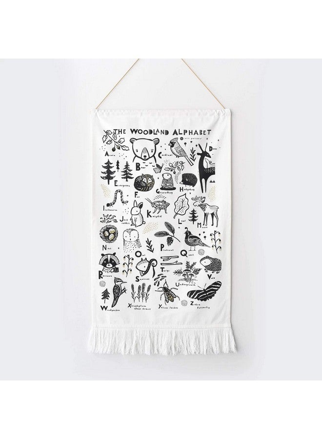 Wee Gallery Woodland Animal Alphabet Tapestry - Organic Cotton Fabric Wall Art Adds Texture and Style to Bedroom, Nursery, or Play Room Decor - Educational Gift for Baby and Kids - Image 3