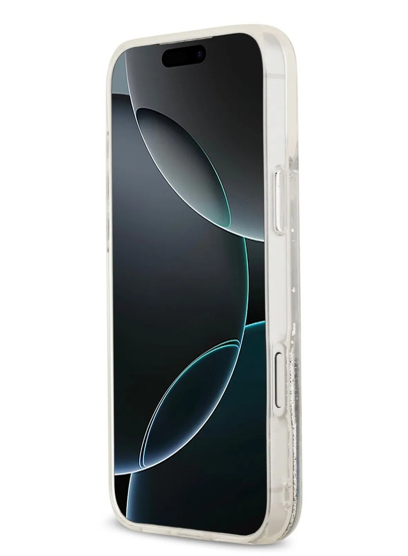 كارل لاغرفيلد جراب ماج سيف السائل اللامع لهاتف iPhone 17 Pro Maxمع رأس كارل / سهل التركيب / تصميم رفيع / خفيف الوزن / غطاء خلفي - شفاف - Image 4