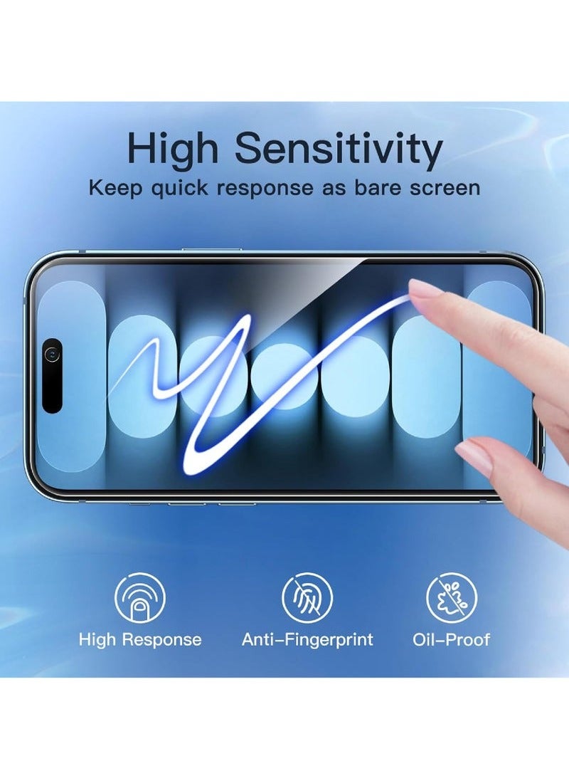 URBBKING iPhone 15 Privacy Screen Protector Anti-Spy Tempered Glass Film 9H Hardness Scratch Resistant Bubble Free Anti Spy Tempered Glass  - Image 2