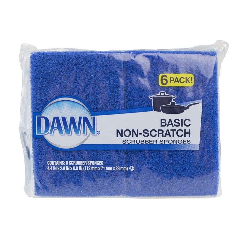 Dawn Scrubber Sponge Non Scratch 6 Count Blue Pack of 1