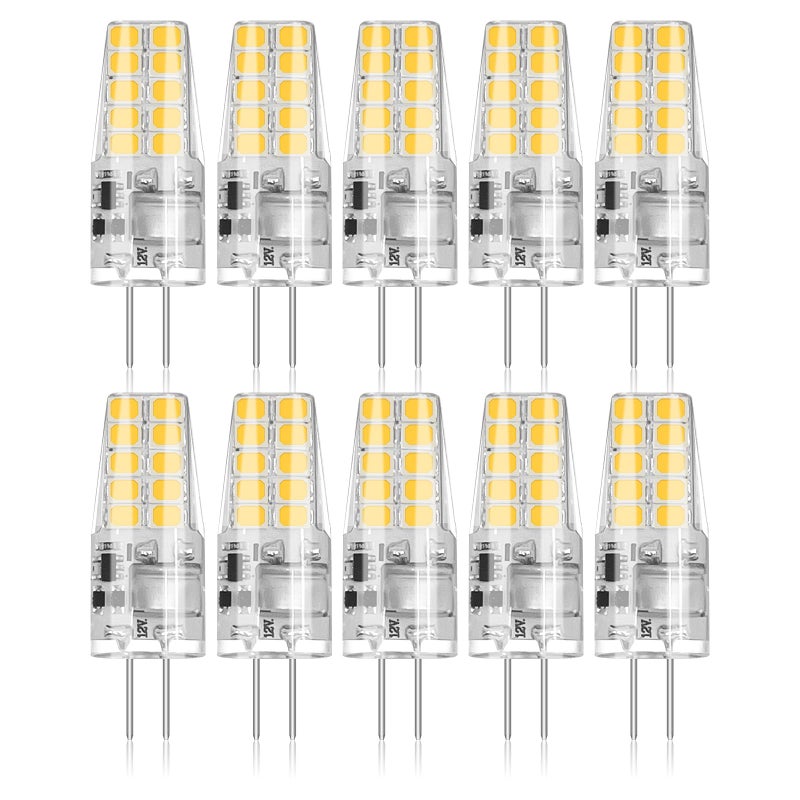 BUBO 10 Pack G4 LED Bulb 2W Equivalent 30W 3000K Warm White 250 Lumens 360Â°Beam Angle, T3 Halogen Bulb Replacement Landscape Bulbs, AC/DC 12V Led Lights G4 Bi-Pin Base for Outdoor Landscape Lighting - Image 1