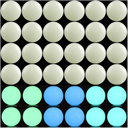 Cmidy Luminous Solar Stone Beads Grow in The Dark Growing Loose Bead 8mm 100pcs Blue Green Mixed with Hole DIY Charm Smooth Beads for Bracelet Necklace Earrings Jewelry Making Decoration(Multicolored, 8mm) - Image 1
