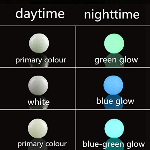 Cmidy Luminous Solar Stone Beads Grow in The Dark Growing Loose Bead 8mm 100pcs Blue Green Mixed with Hole DIY Charm Smooth Beads for Bracelet Necklace Earrings Jewelry Making Decoration(Multicolored, 8mm) - Image 4