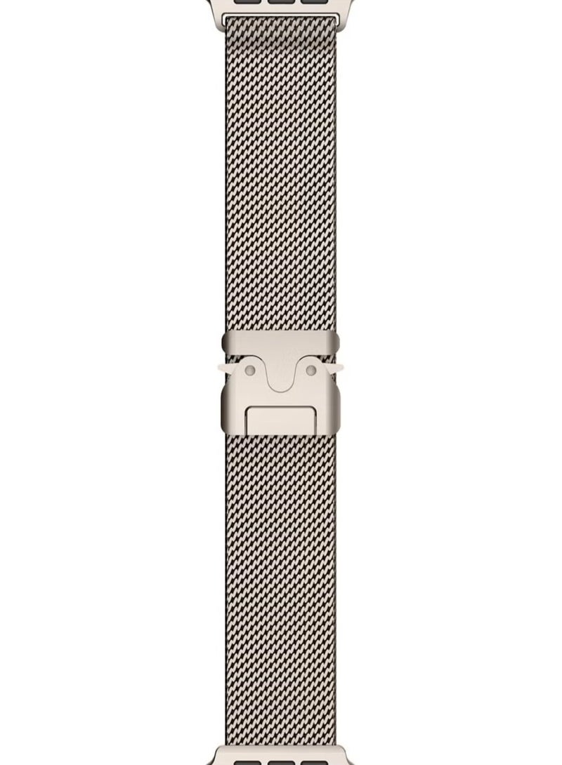 for Apple Watch Metal Bands Ultra 2 49mm 46mm Series 10, 1:1 Stainless Steel Mesh Loop with Parachute-style Metal Buckle for Apple Watch Series 7 8 9 45mm Series 6 5 4 44mm, Titanium - Image 3