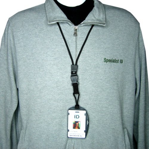 EK Ekcessories 10942C-C20-AM Black Dual Sided Smart Card Holder with Detachable Lanyard - Image 2