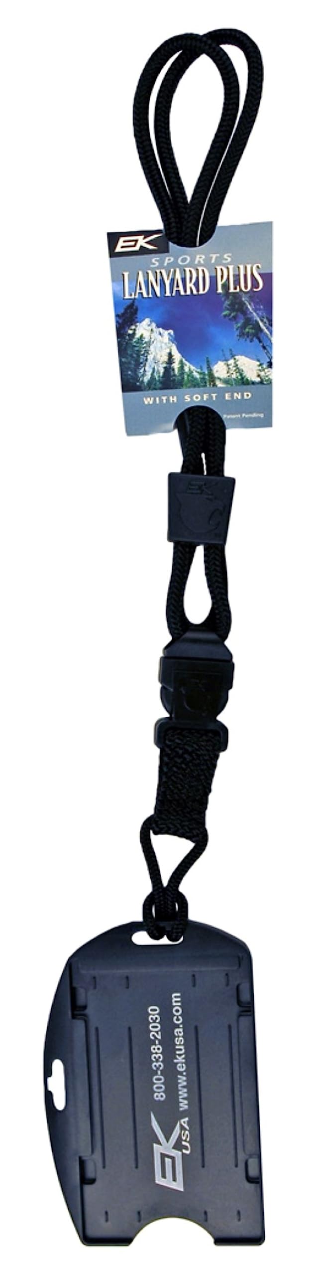 EK Ekcessories 10942C-C20-AM Black Dual Sided Smart Card Holder with Detachable Lanyard - Image 3