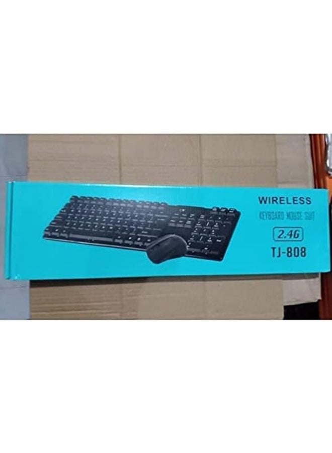 Keyboard with Wireless Mouse 808, Black - Image 1