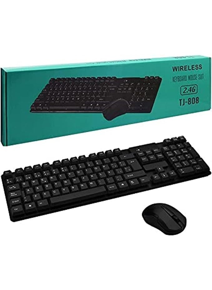 Keyboard with Wireless Mouse 808, Black - Image 2