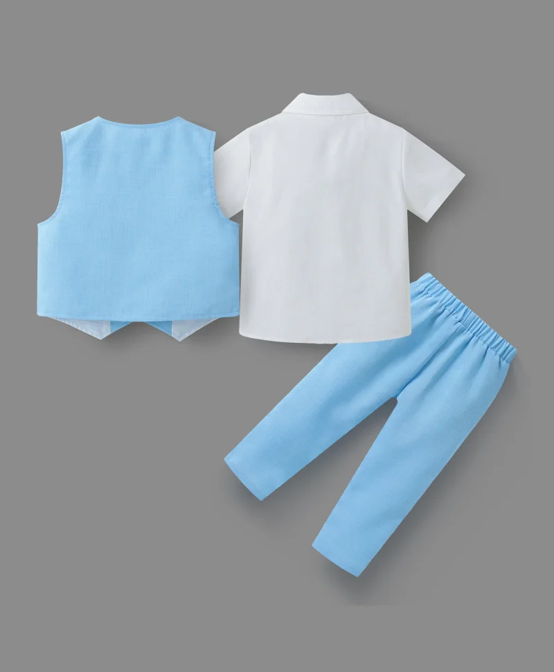 مارك وميا طقم بدلة حفلات مارك وميا قميص وبنطلون مع سترة - أزرق وأبيض