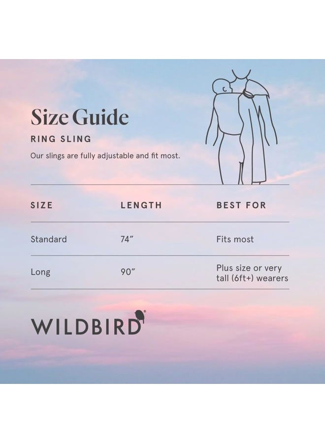 WildBird Ring Sling Baby Carrier - 0-36 Months (up to 35 lbs) - Standard (74") Desert Lark & Black Ring - Front, Hip or Back Carry - Adjustable Fit - Natural Linen - Baby Essentials - New Mom Gifts - Image 3