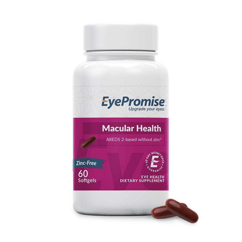 EyePromise EyePromise Macular Health Eye Vitamin 60 Softgel Capsules with No Zinc Containing Lutein Vitamin C D E Omega3 Fish Oil and Zeaxanthin