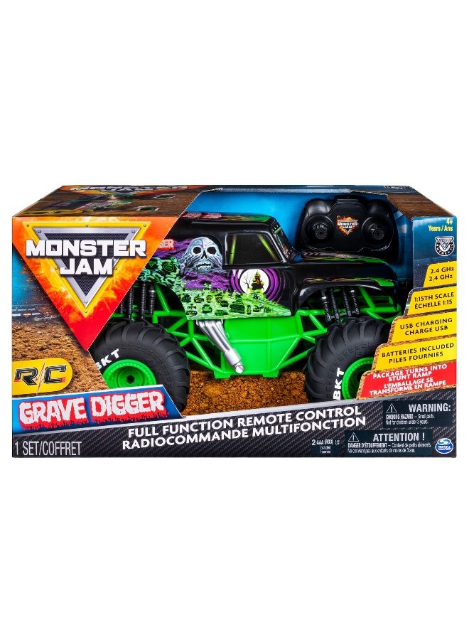 Monster Jam Rc Grave Digger Monster Truck (1:24) - Image 3