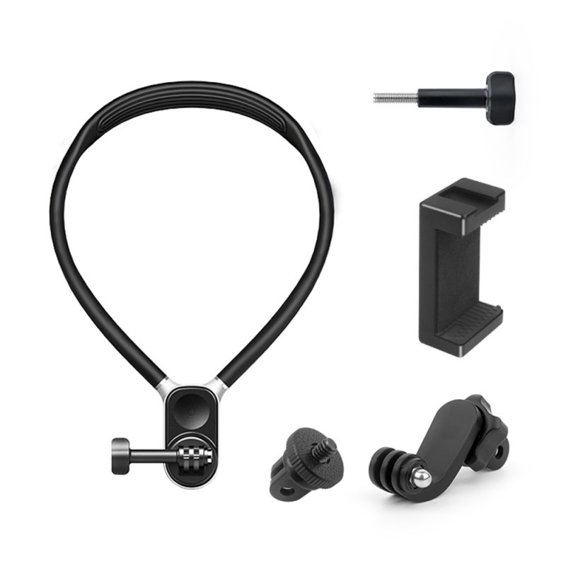 Magnetic POV Neck Holder Mount Necklace Mount Chest Holder with Phone Clip Vertical Mount & GoPro Adapter Compatible with GoPro 12/11/10/9/8/7 Insta360 DJI Osmo Action Cameras - Image 1