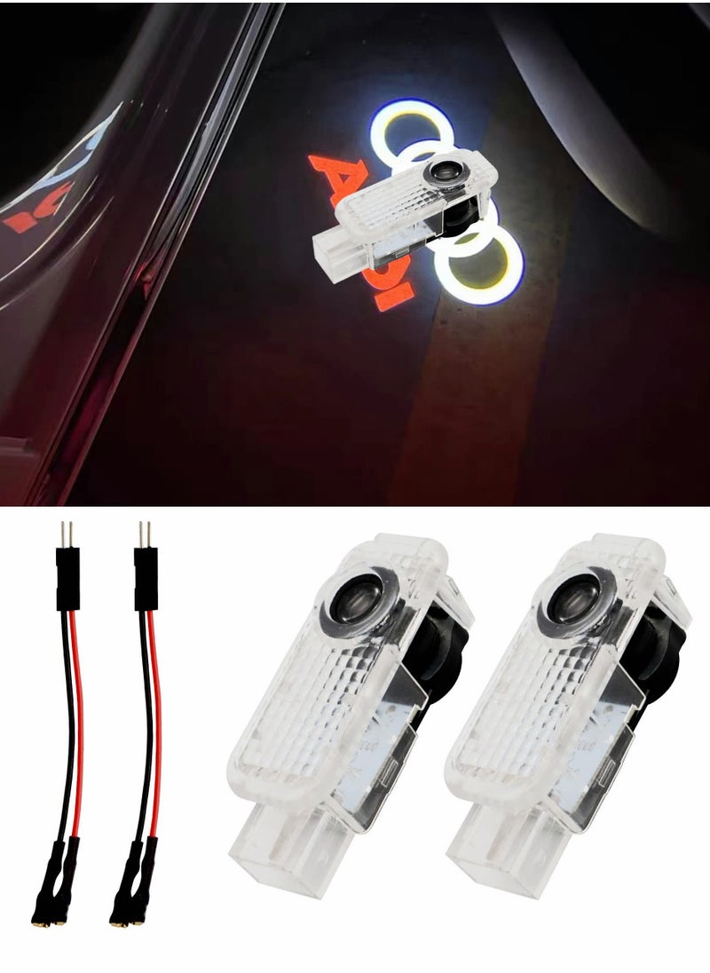 Excefore - LED Car Door Logo Lights, Welcome Lights Puddle Light Ghost Shadow Light Compatible with Accessories A1/A3/A4/A5/A6/A7/A8/B5/B6/B7/B8/C5/C6/C7/Q3/Q5/Q7/TT/8V/R8/8L/8P Series  2Pcs - Image 1