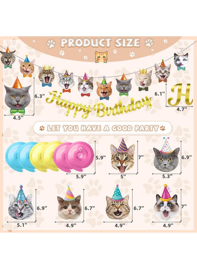 Bluegogo Cat Theme Birthday Party Decorations, Cat Birthday Decorations Cat Banner Happy Birthday Banner Cat Hanging Cutouts Hanging Swirl Decor  - Image 3