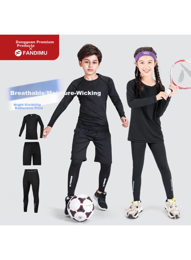 FANDIMU Vandimu Kids Sports Set Youth Training Jersey Long Sleeve Base Shirt Primary And Secondary School Running Shirt Badminton Shirt - Image 1