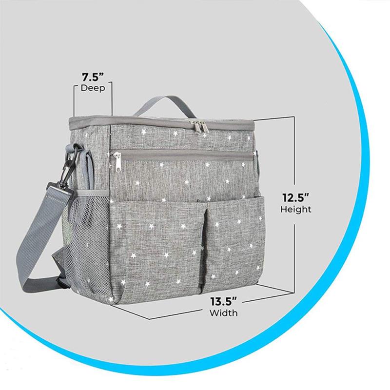 Stroller Storage Bag: 13.5 X 12.5 X 7.5 Inch Insulated Cooler - Adjustable Shoulder Strap Multi Functional Travel Organizer for New Parents Outdoor Travel & Daily Use - Image 3