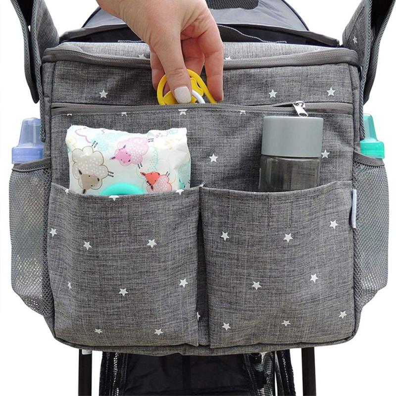 Stroller Storage Bag: 13.5 X 12.5 X 7.5 Inch Insulated Cooler - Adjustable Shoulder Strap Multi Functional Travel Organizer for New Parents Outdoor Travel & Daily Use - Image 1