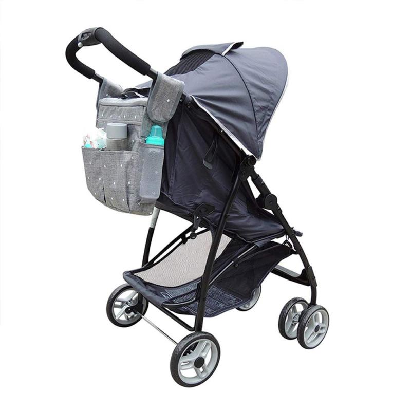 Stroller Storage Bag: 13.5 X 12.5 X 7.5 Inch Insulated Cooler - Adjustable Shoulder Strap Multi Functional Travel Organizer for New Parents Outdoor Travel & Daily Use - Image 4