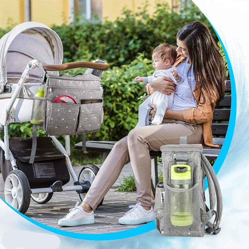 Stroller Storage Bag: 13.5 X 12.5 X 7.5 Inch Insulated Cooler - Adjustable Shoulder Strap Multi Functional Travel Organizer for New Parents Outdoor Travel & Daily Use - Image 5