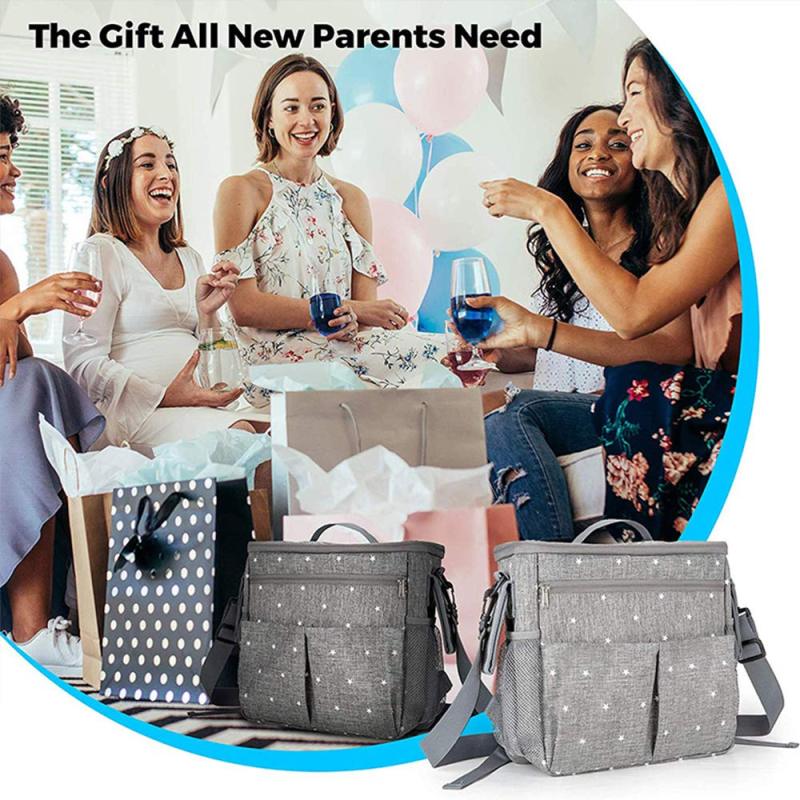 Stroller Storage Bag: 13.5 X 12.5 X 7.5 Inch Insulated Cooler - Adjustable Shoulder Strap Multi Functional Travel Organizer for New Parents Outdoor Travel & Daily Use - Image 2