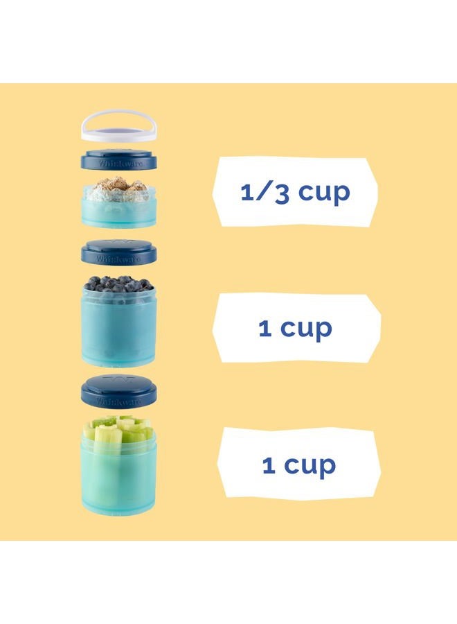 Whiskware Bluey Stackable Snack Containers for Babies, Toddlers, and Kids, 3 Stackable Snack Cups for School and Travel, Cupholder Friendly, Bluey, Chloe, Bingo, and Lila, Best Buddies! - Image 4