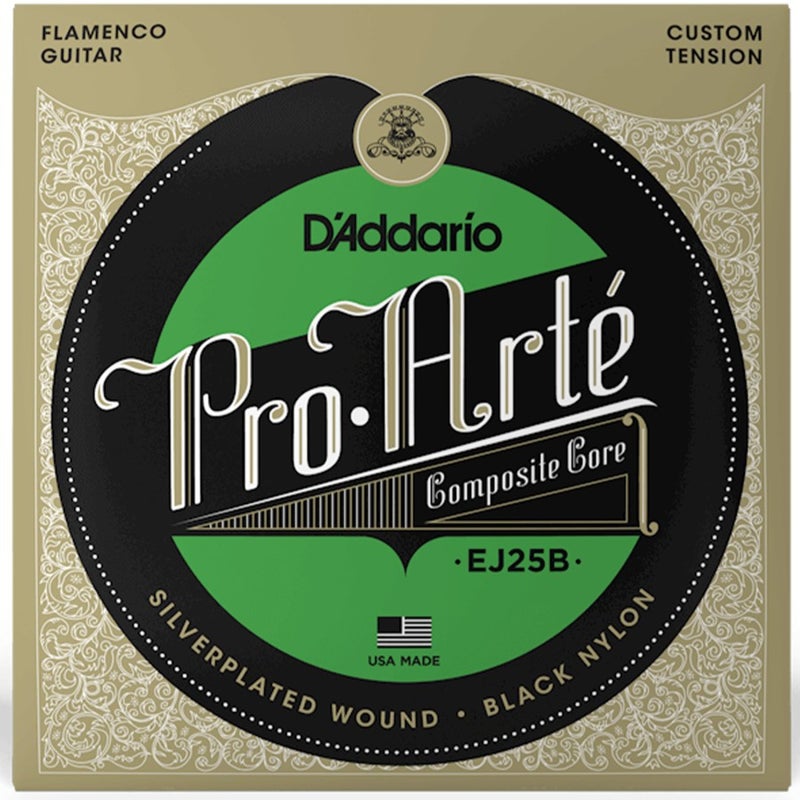 Daddario EJ25B Pro-Arte Black Nylon Composite Flamenco Guitar Strings - Black Nylon - Image 1