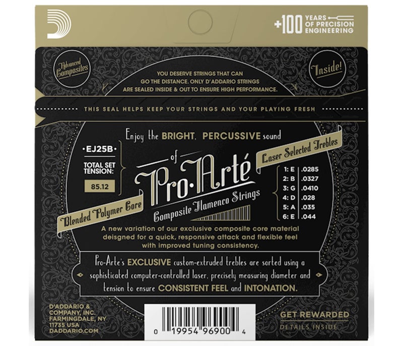 Daddario EJ25B Pro-Arte Black Nylon Composite Flamenco Guitar Strings - Black Nylon - Image 2