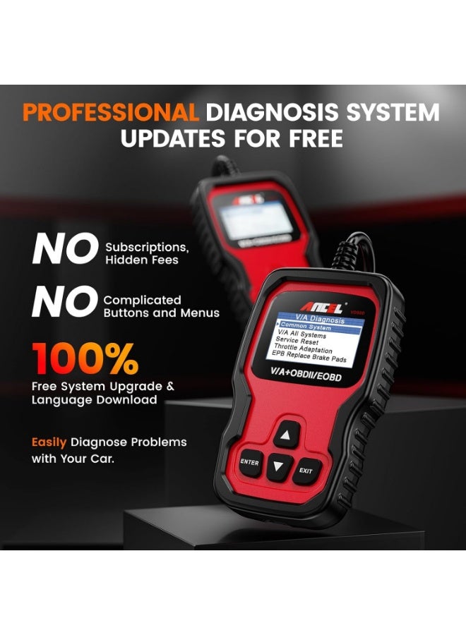 أنسيل انسيل ماسح ضوئي تشخيصي VD500 OBD II لسيارة فولكس فاجن واودي وسكودا تشخيص مقعد المحرك EPB ABS SRS قارئ كود صمام الخانق النفطي تعديل موضع الفرامل - Image 4