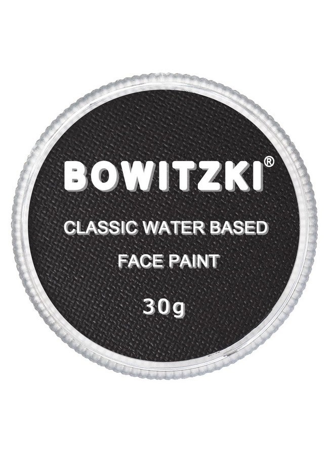 Bowitzki 30G Professional Face Paint Body Paint Water Based Face Painting Makeup Safe For Kids And Adults Split Cake Single Color Halloween Christmas Black - Image 1