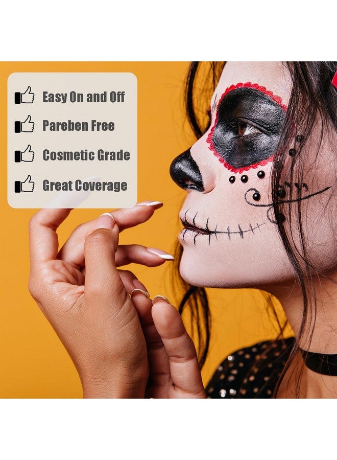Bowitzki 30G Professional Face Paint Body Paint Water Based Face Painting Makeup Safe For Kids And Adults Split Cake Single Color Halloween Christmas Black - Image 3